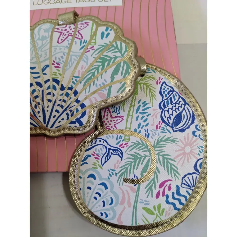 New Mermai Beach Shell Zipper Pouch & 2Luggage Tags Set Wandering Moon Travel ID